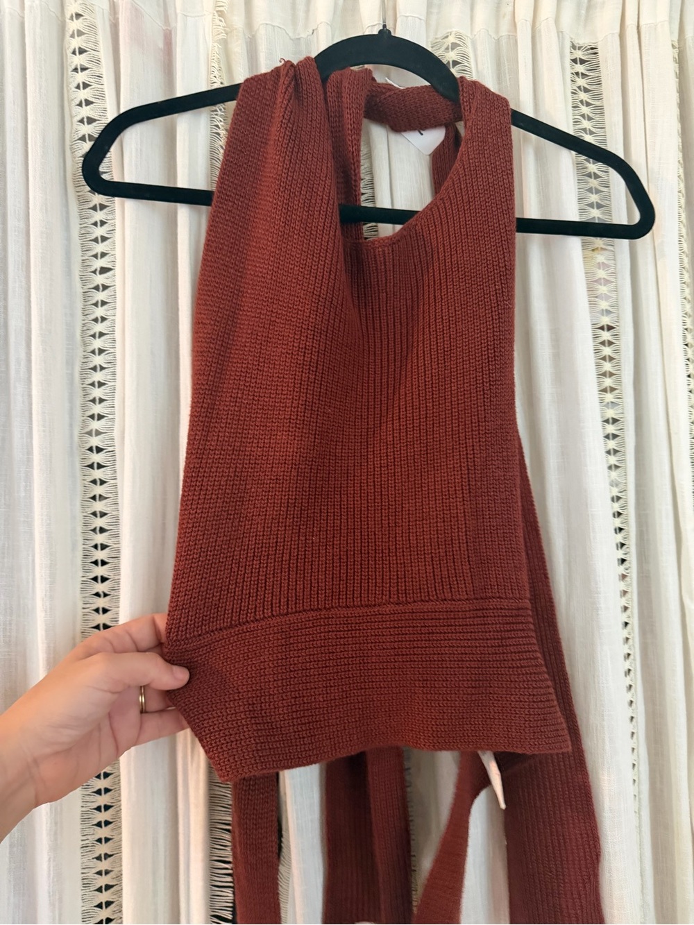 Free People Rust Ribbed Wrap Jumpsuit - Picture 2 of 5